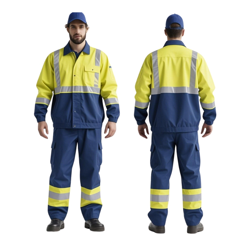 High-Visibility Reflective Sanitation Workwear – Durable Safety Uniform for Municipal Street Cleaners